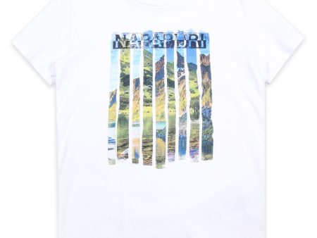 Napapijri Junior Rainforest Logo White T-Shirt For Cheap