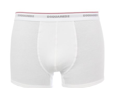 DSquared2 Twin Pack White Cotton Stretch Boxer Shorts For Sale