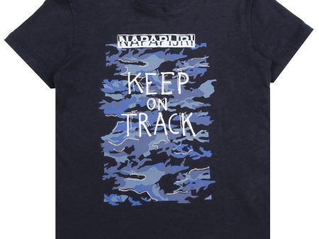 Napapijri Junior Keep On Track Navy T-Shirt For Discount